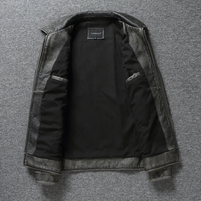 Genuine Leather Coats Autumn Mens Cloting Short Motorcycle Jackets Slim Fit Style Size S-7XL Chaquetas Para Hombre