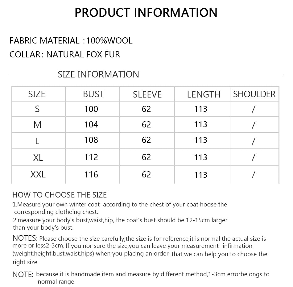 Winter Coat For Women Wool Cashmere Coat Women Real Fox Fur New White Wool Coat Women Fashion