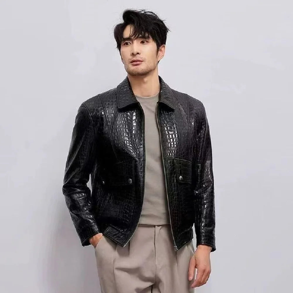 2025 new arrival high quality natural Genuine Leather coat men,male Cow leather jackets  PDD72