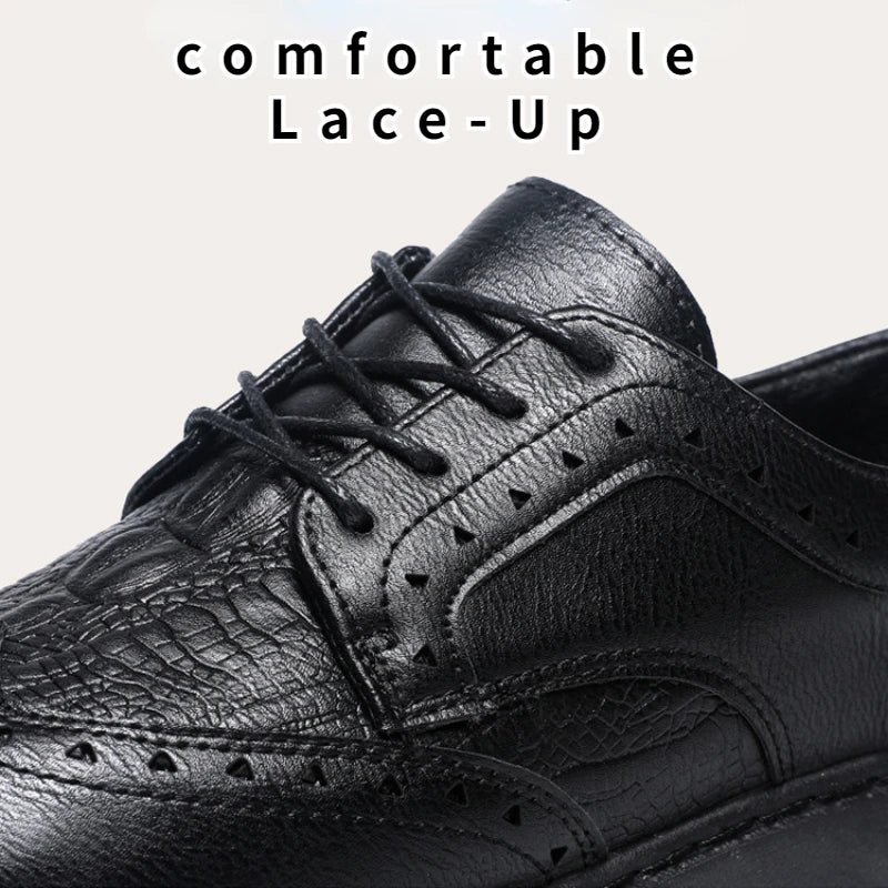Leather Shoes for Men Luxury High Quality Brogue Shoes comfortable Soft Sole Men's Casual Shoes Lace Up Men Business Dress Shoe