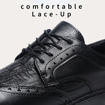 Leather Shoes for Men Luxury High Quality Brogue Shoes comfortable Soft Sole Men's Casual Shoes Lace Up Men Business Dress Shoe