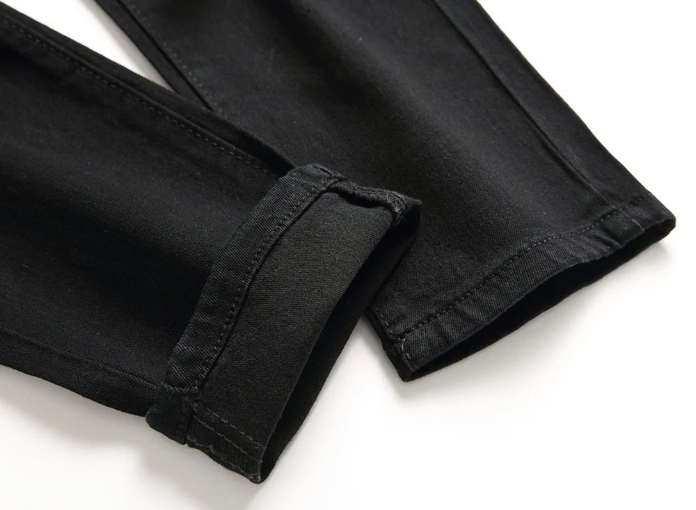 Jeans For Men Fashion Ripped Biker Skinny Jeans Men's clothing Denim Trousers High Street Slim Jogging jean Pants homme