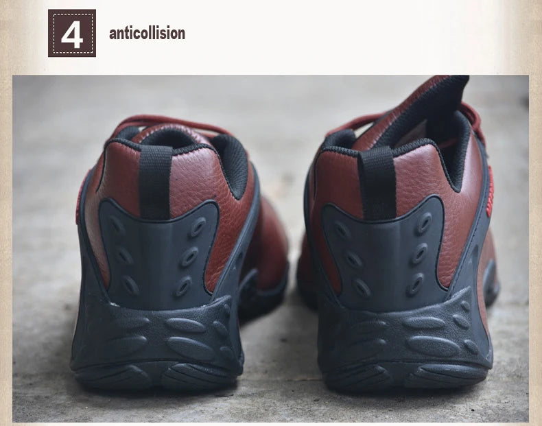 Genuine Leather Autumn Winter Men Outdoor Sneakers Casual Shoes Men's Walking Boots Climbing Shoes Flats Safety Work Shoes