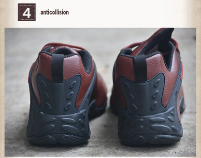 Genuine Leather Autumn Winter Men Outdoor Sneakers Casual Shoes Men's Walking Boots Climbing Shoes Flats Safety Work Shoes