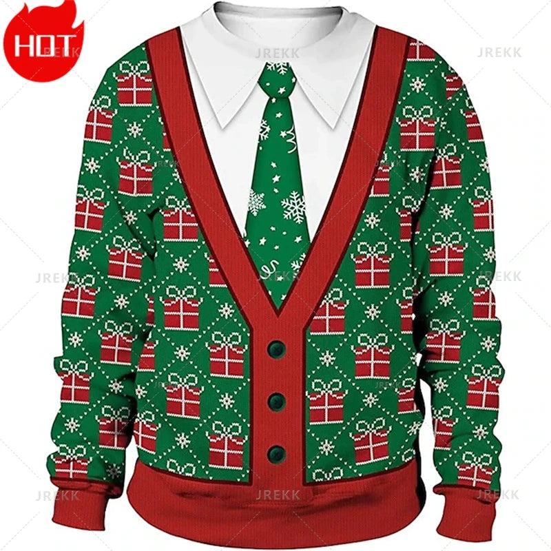 Merry Christmas 3D Printed Sweatshirts Santa Claus Graphic Christmas Sweater Men Fashion Ugly Christmas Sweater New In Sweaters