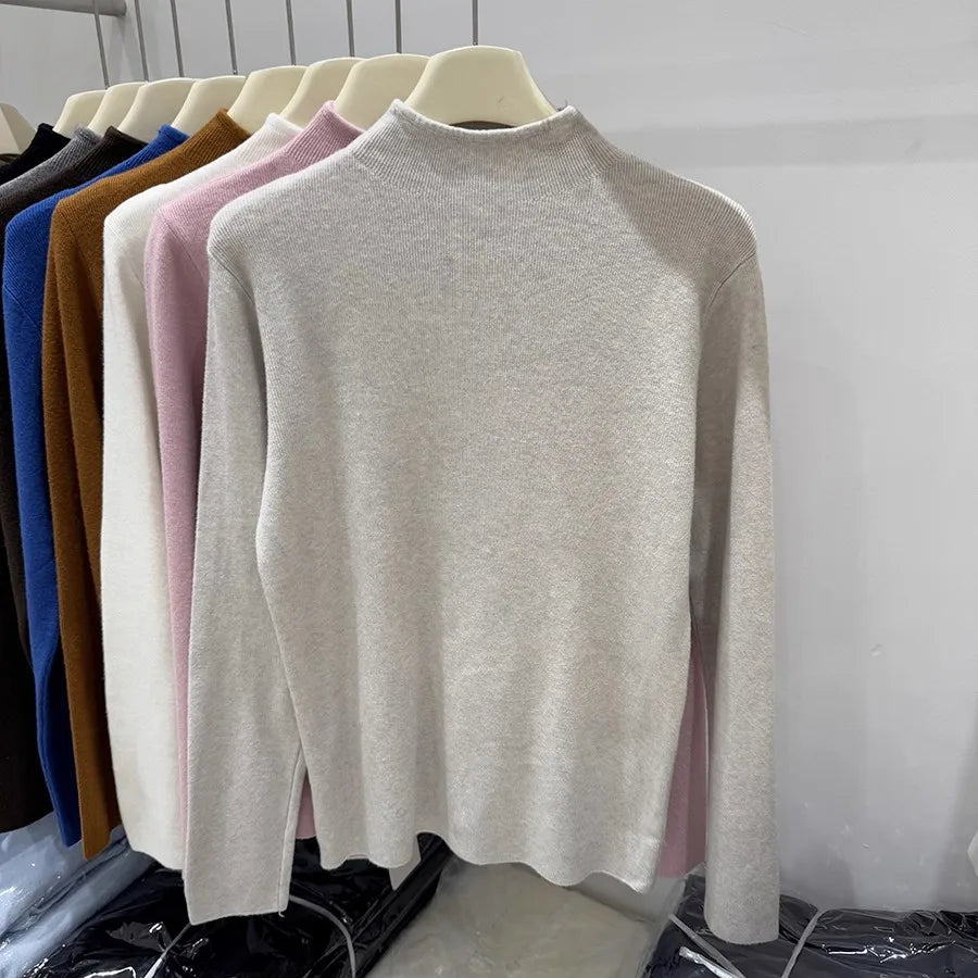 Sweater Women Autumn Winter Fashion Turtleneck Jumpers 2025 Female Long Sleeve Sweater Ladies Solid Knitted Soft Pullovers