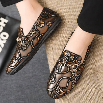 Leather Men Casual Shoes Fashion Formal Business Shoes Luxury Brand Mens Loafers Breathable Slip on Boat Driving Shoes