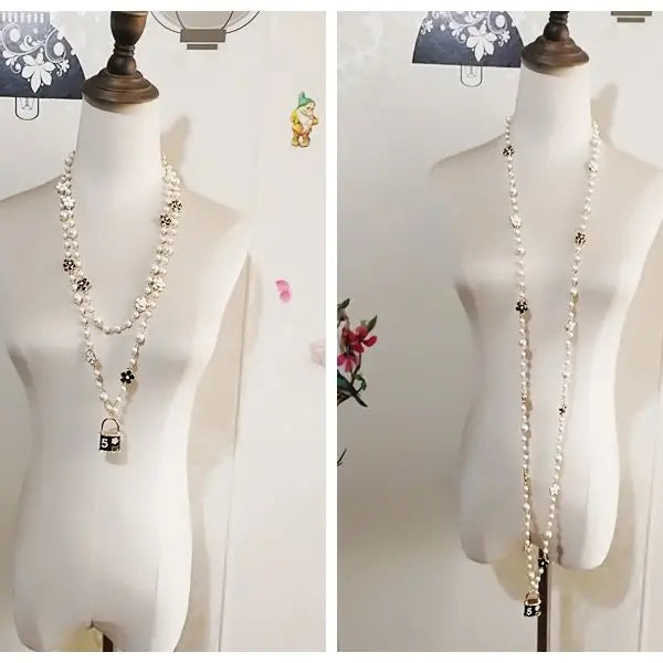 Women  Long Pearls  Sweater Chain  Necklace Accessory  For Party Jewelry