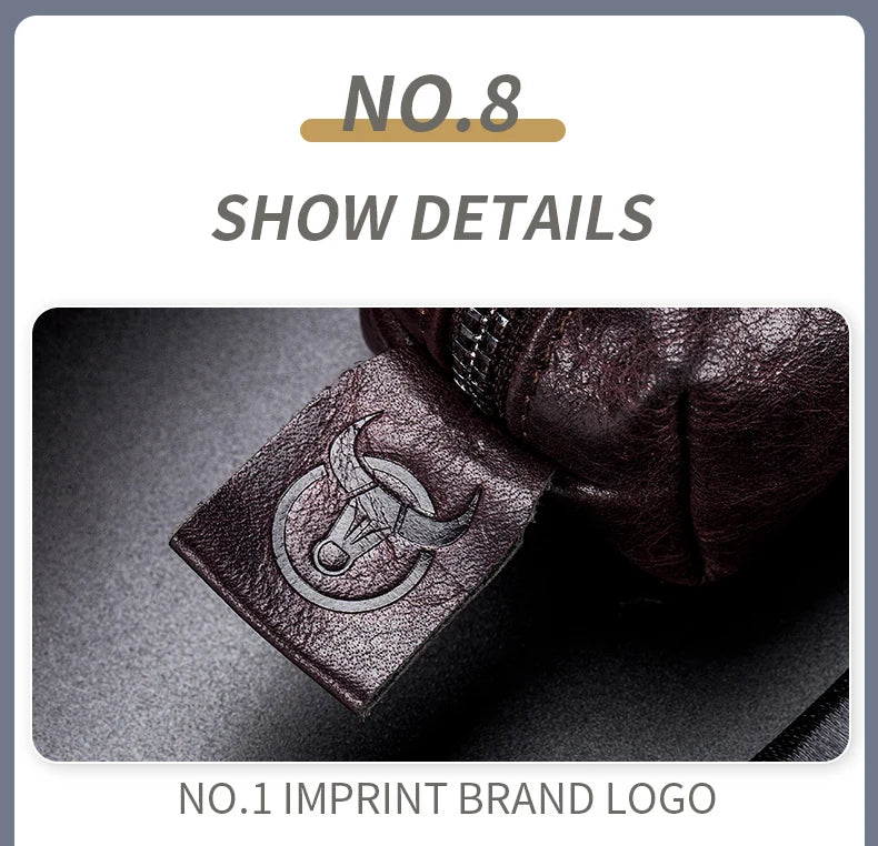 BULLCAPTAIN Genuine Leather Men's Car Keychain Leather Key Case High Quality Men's Butler Key Clip Zipper Two Card Key Case