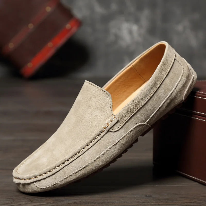 Suede Leather Man Loafers Luxury 2022 Casual Shoes For Men Boat Shoes Handmade Men Slipon Driving Shoes Male Moccasins Zapatos