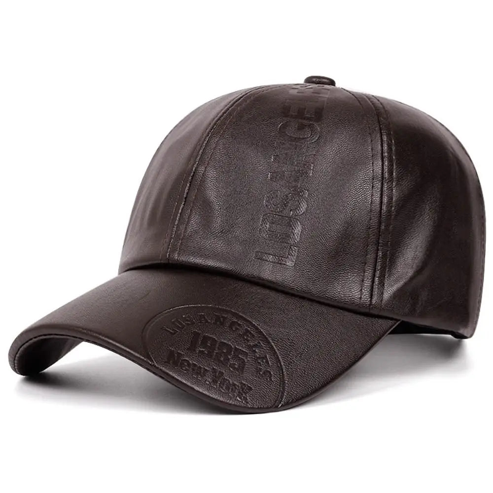 Adjustable Leather Baseball Cap Casual Wear Trucker Caps Men Vintage Hat Snapback Retro Sun Protection Hat Climbing Cycling