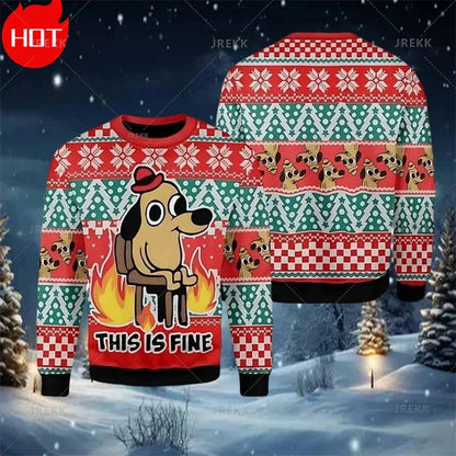 Merry Christmas 3D Printed Sweatshirts Santa Claus Graphic Christmas Sweater Men Fashion Ugly Christmas Sweater New In Sweaters