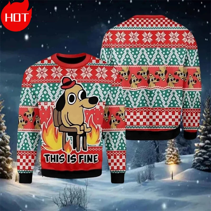 Merry Christmas 3D Printed Sweatshirts Santa Claus Graphic Christmas Sweater Men Fashion Ugly Christmas Sweater New In Sweaters