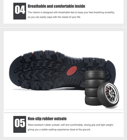 Handmade Leather Men Shoes Casual Outdoor Slip On Loafers Men Leather Shoes Flats Moccasins Walking Shoes Non-Slip Dropshipping