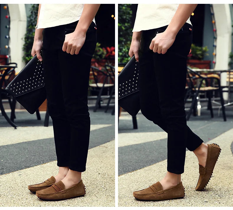 Men High Quality Leather Loafers Men Casual Shoes Moccasins Slip On Men's Flats Fashion Men Shoes Male Driving Shoes 2023