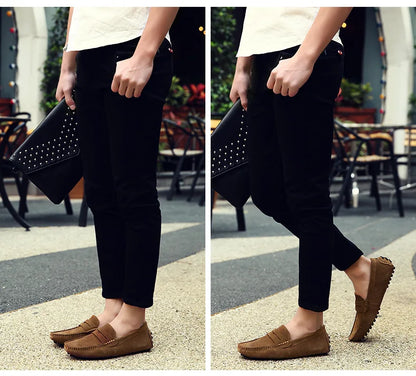 Men High Quality Leather Loafers Men Casual Shoes Moccasins Slip On Men's Flats Fashion Men Shoes Male Driving Shoes 2023