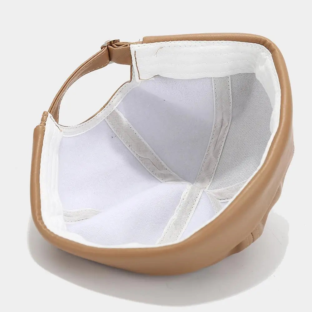 Vintage Pu Leather Melon Skin Hat Brimless Hat Landlord Cap Retro Docker Caps Hip Hop Hats Painter Cap Round Hat Adjustable