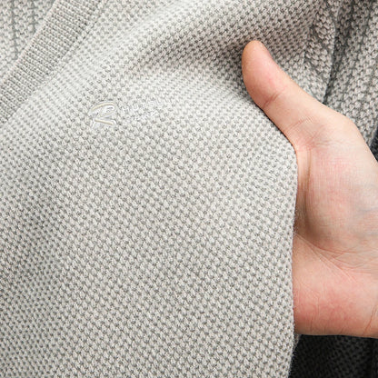 Winter vacation two sweaters men's polo shirt with a collar and long sleeves, thick and warm base shirt