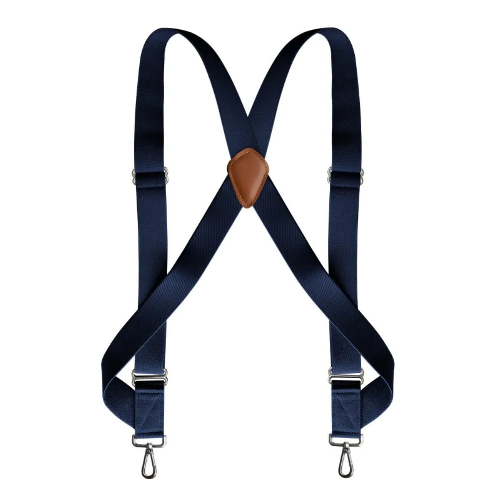 Fashion Retro Suspenders for Men Metal Clip British Style Leather Suspenders Anti-slip Suit Accessories Suspender Clip Business