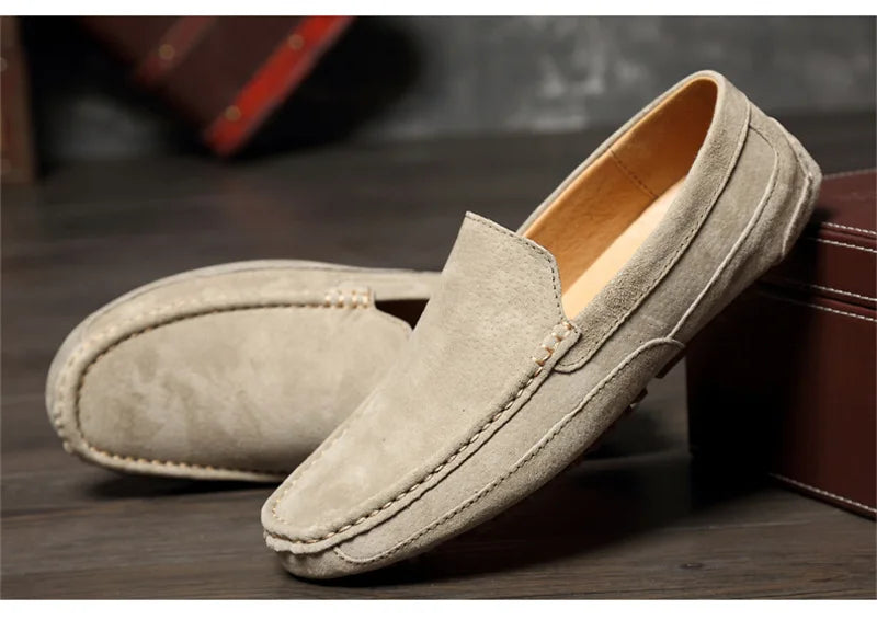 Suede Leather Man Loafers Luxury 2022 Casual Shoes For Men Boat Shoes Handmade Men Slipon Driving Shoes Male Moccasins Zapatos