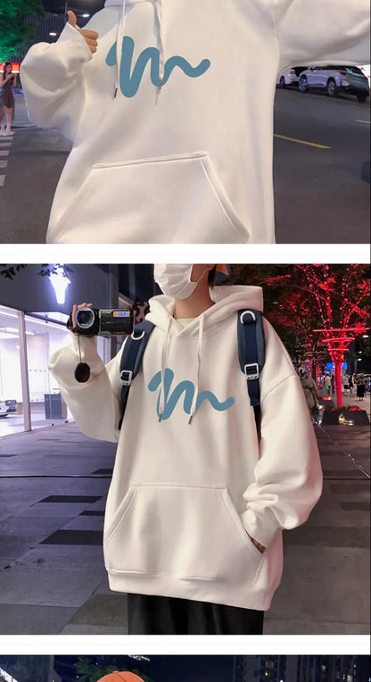 Sweater Men 2024 New Autumn and Winter Hooded American Couple Hoodies Fashion Casual Thickened Velvet Jacket Versatile Trend