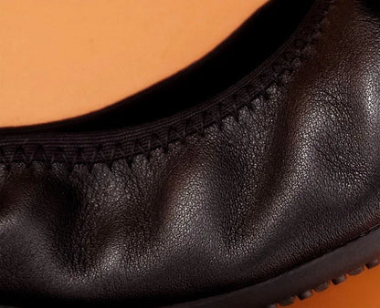 2024 Women Leather Breathable Ladies Comfortable Ballet Flats Driving Shoe Fashion Slip on Shallow Loafers Office Flat Boat Shoe