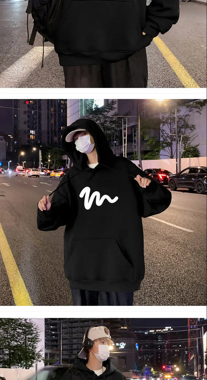 Sweater Men 2024 New Autumn and Winter Hooded American Couple Hoodies Fashion Casual Thickened Velvet Jacket Versatile Trend