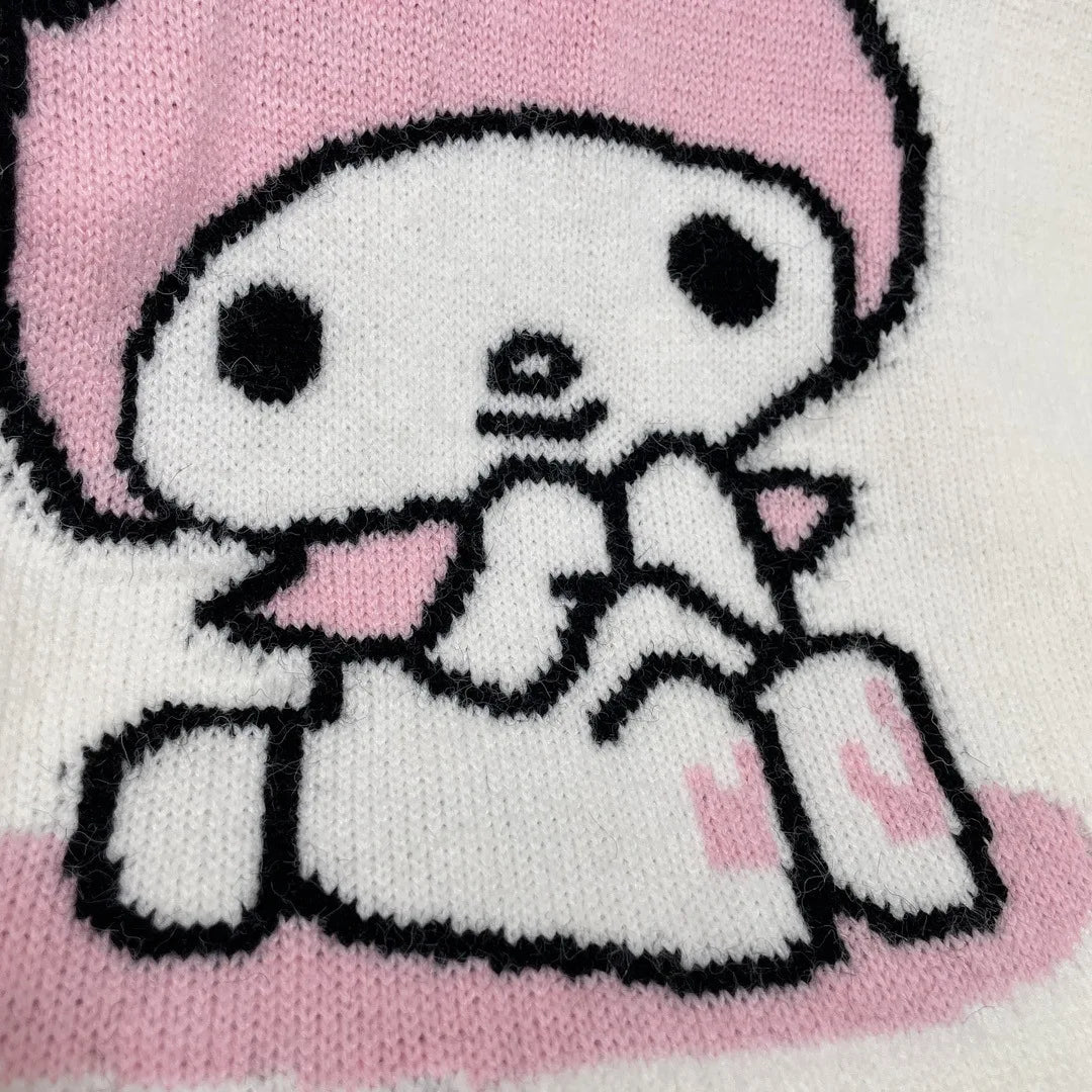 Hot Kawaii Sanrios My Melody Autumn Winter Sweaters for Girls Sweet and Cute Loose Sweatshirts for Couples Casual Versatile Tops