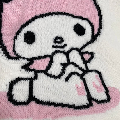 Hot Kawaii Sanrios My Melody Autumn Winter Sweaters for Girls Sweet and Cute Loose Sweatshirts for Couples Casual Versatile Tops