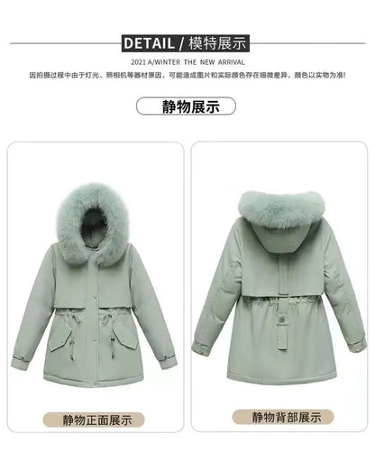 Winter Coat 2025 New Women's Thick Cotton Jacket Women's Medium long Korean version Fur collar Coat Female Warm Parka Overcoat