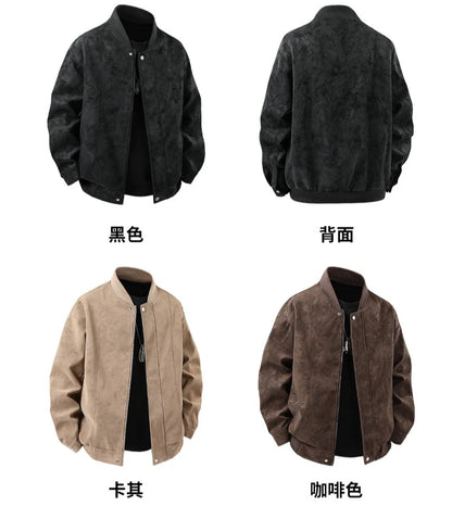 Mens Leather Jacket Suede Coats Waterproof Soft Shell Windbreaker Streetwear Moto Autumn Winter Jacket Men Clothing Mens Jacket