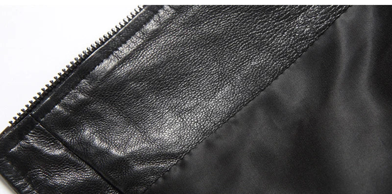 Leather Coat Women Short All-match European Fashion Biker Genuine Sheepskin Black Jackets Zipper Pocket Jaqueta Couro Feminina