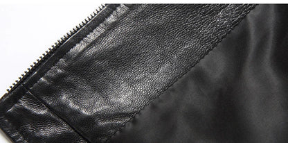 Leather Coat Women Short All-match European Fashion Biker Genuine Sheepskin Black Jackets Zipper Pocket Jaqueta Couro Feminina