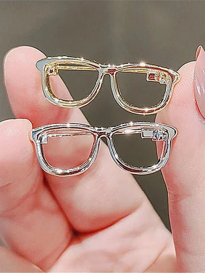 High-end Suit Accessories Buckle Mini Glasses Brooch for Women A Must-Have Accessory Ins Trendy Personality Funny Pin Collar Pin