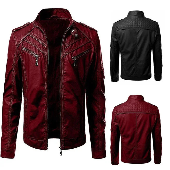Men Faux Leather Jacket Motorcycle Men Jackets Black Jaqueta De Couro Masculina Outwear Male Slim Fit Pu Leather Coats Man