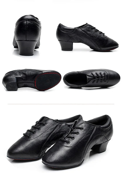 Leather Sports Shoes Perform Latin Dance Shoes For Men Bottom Female Ballroom Dancing Shoes Children Adult Ventilation Sneakers