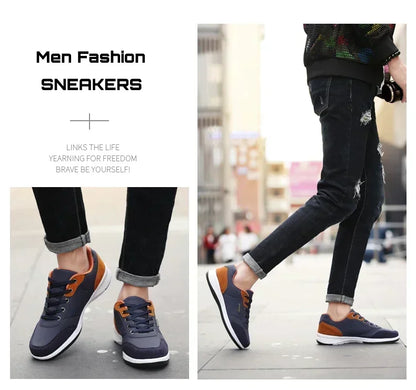 Leather Men Shoes Sneakers Trend Casual Shoe Comfortable Breathable Leisure Male Sneakers Non-slip Footwear Men Sports Shoes