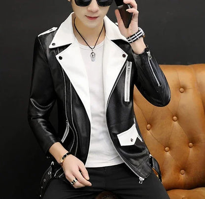 Coats Black Leather Jacket for Men Trendy 2025 Fashion Fashionable Spring Clothes Man Suits and Blazers Menswear Vintage Classic