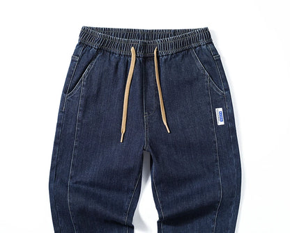 Jeans For Men Loose Fit Joggers Pants Oversize Baggy Pants Harem Wide Leg Elastic Waist Drawstring Male Denim Trousers Tapered
