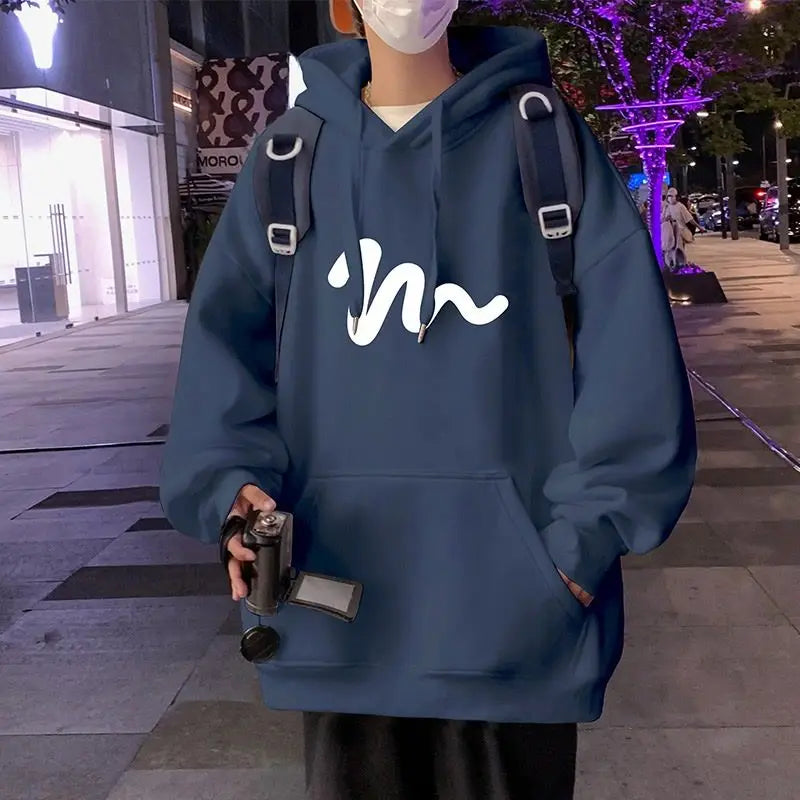 Sweater Men 2024 New Autumn and Winter Hooded American Couple Hoodies Fashion Casual Thickened Velvet Jacket Versatile Trend