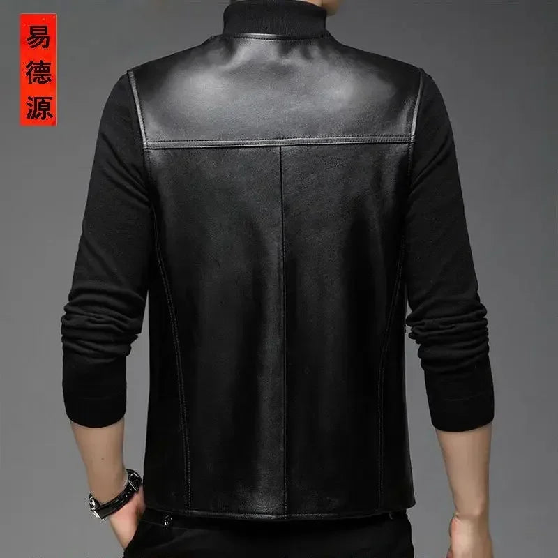Genuine Leather Motorcycle Vest Mens sheepskin Leather Waistcoat biker sleeveless jacket clothing chaleco bullet proof club vest