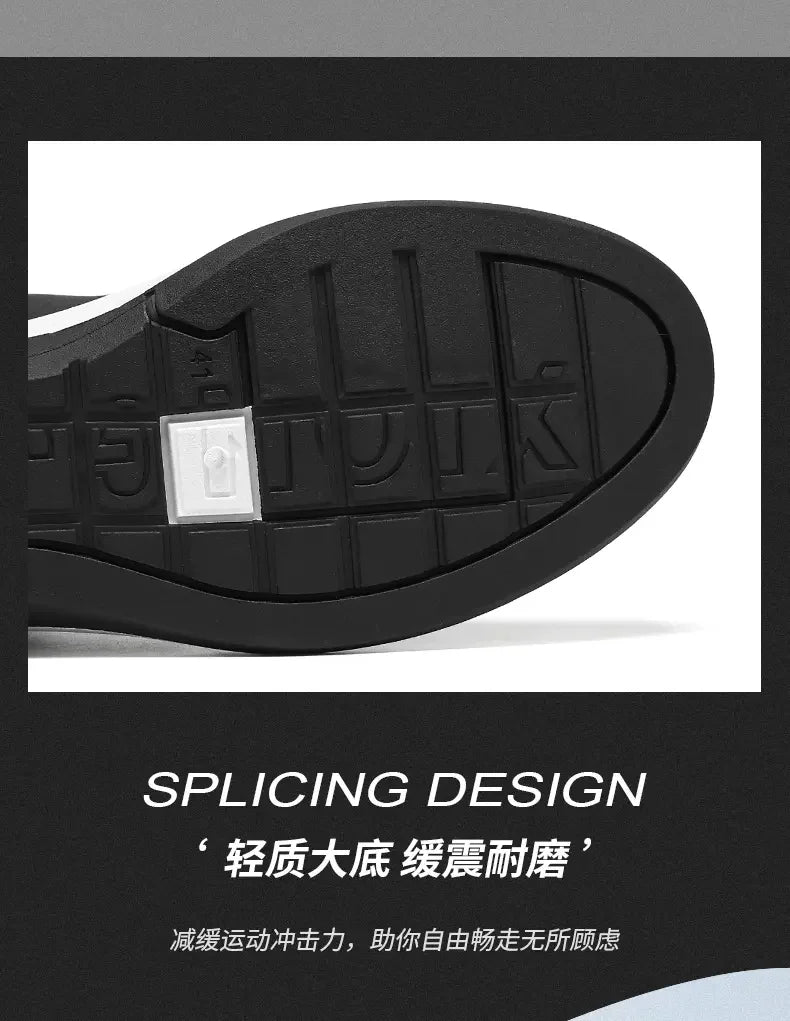 Artificial Leather Men's Casual Shoes Spring Men's Casual Lightweight Sports Shoes Lace Up Flat Shoes Breathable Outdoor Jogging