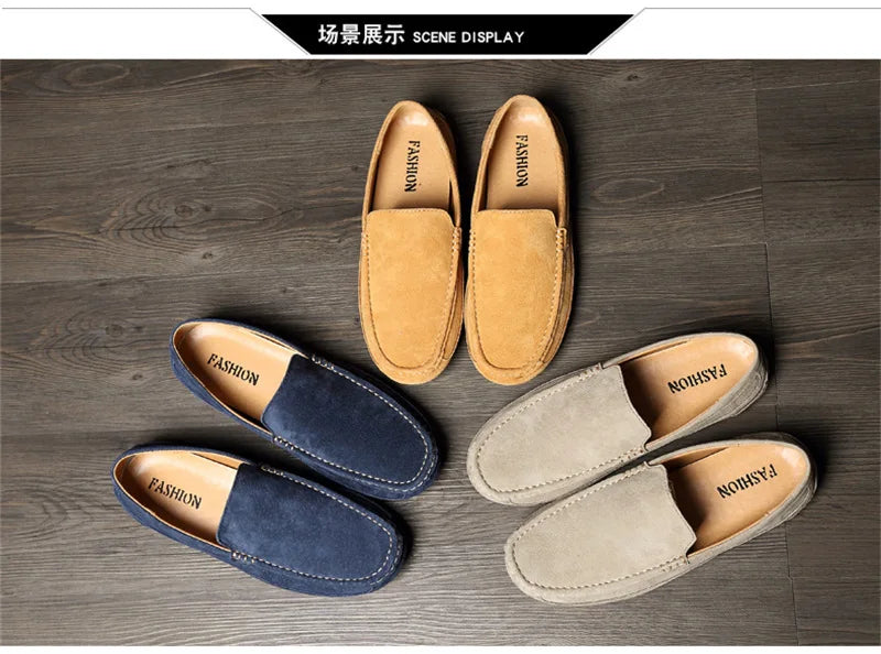 Suede Leather Man Loafers Luxury 2022 Casual Shoes For Men Boat Shoes Handmade Men Slipon Driving Shoes Male Moccasins Zapatos