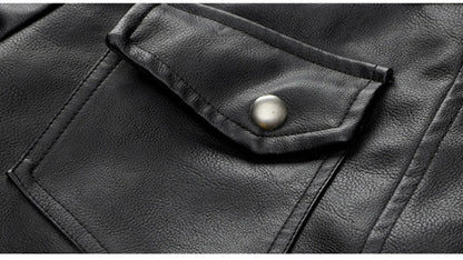 Men Leather Jacket Warm Autumn Winter Windbreaker Overcoat PU Biker Jacket Coat With Hood Fashion Casual Jacket Male Clothes