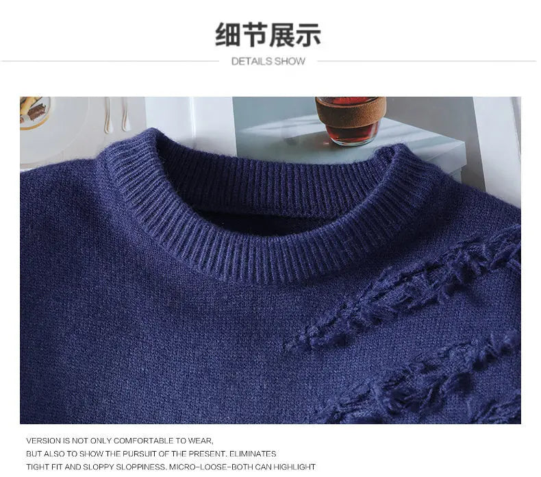 2025 Winter Sweaters for male men thick O-neck sweater men Student youth sweaters autumn Men's wool Casual Knitwear Pullover