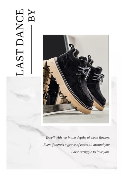 Men's luxury suede leather shoes lace up comfortable ankle boots classic retro leather boots outdoor sports and leisure shoes