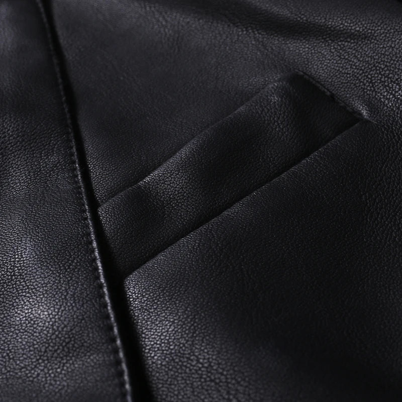 2024 Leather Men's Coat Trend Handsome British Style Autumn And Winter New Retro Casual Motorcycle Leather Jacket Men