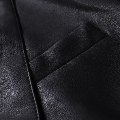 2024 Leather Men's Coat Trend Handsome British Style Autumn And Winter New Retro Casual Motorcycle Leather Jacket Men