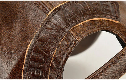 Tax excluded, add at checkout if applicable Fashion Men Genuine Cowhide Leather Baseball Cap Casual Real Leather Hat Autumn Wint