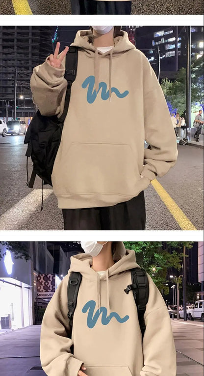 Sweater Men 2024 New Autumn and Winter Hooded American Couple Hoodies Fashion Casual Thickened Velvet Jacket Versatile Trend